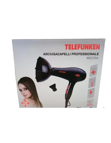 Telefunken m03784 professioneller Haartrockner 2000 W mit 3-Gang-Diffusor